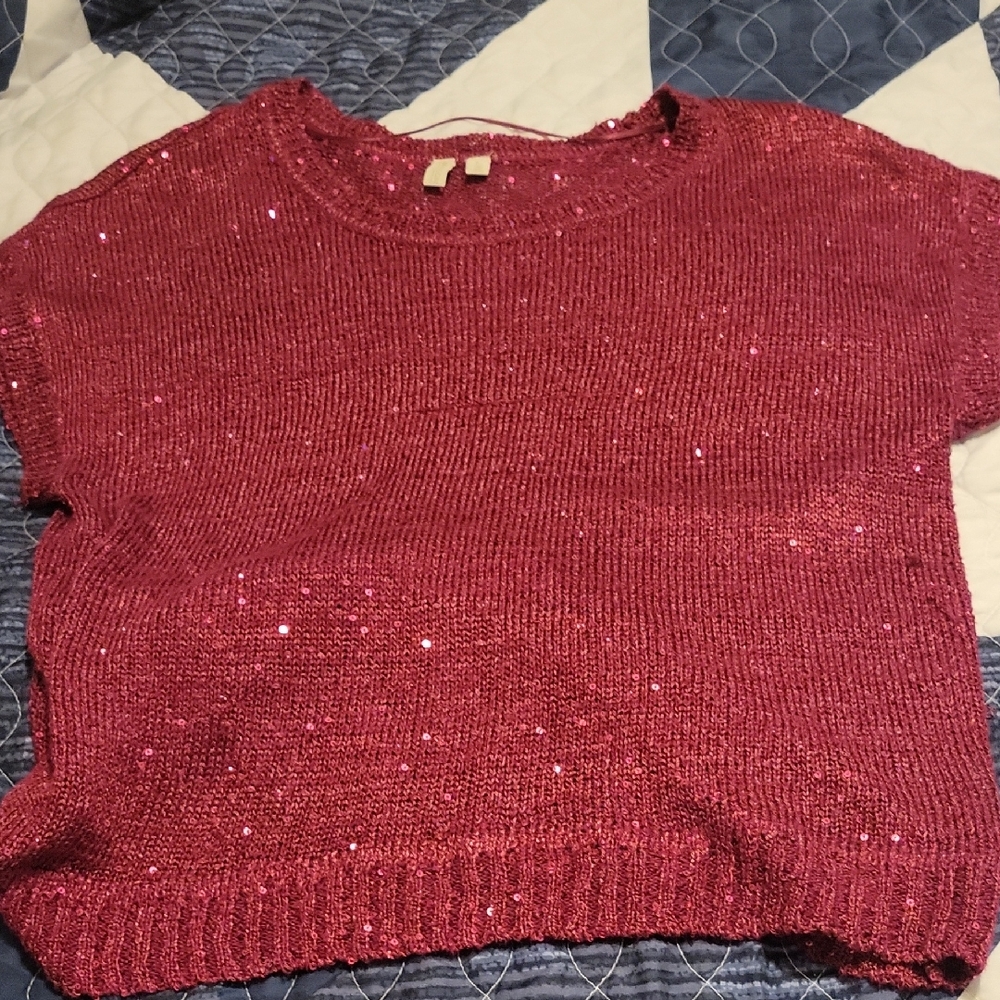 Madison Sparkling Pink Sweater Sleeveless Sz Large